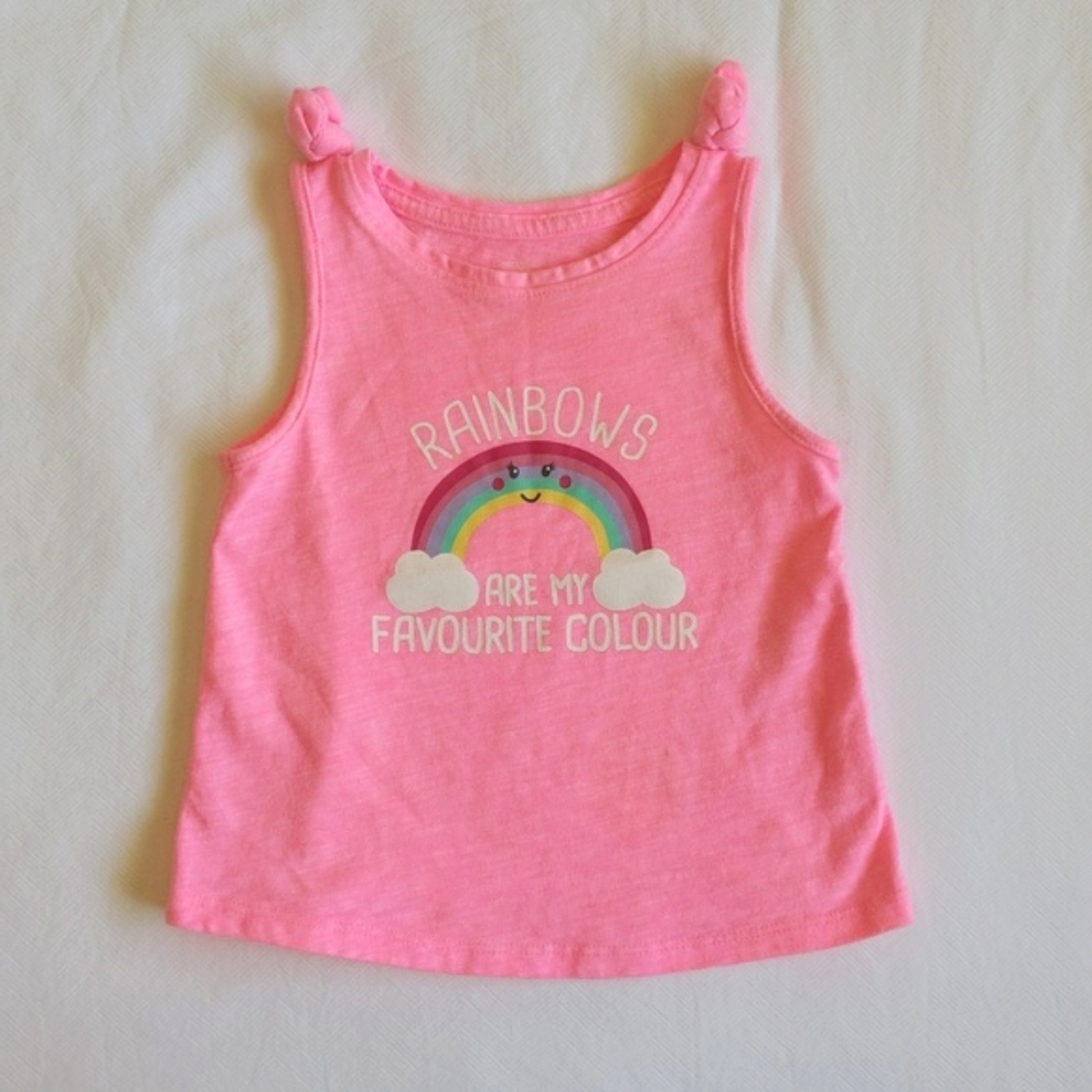 george pink rainbow graphic swing tank top 12-18 months baby toddler girls